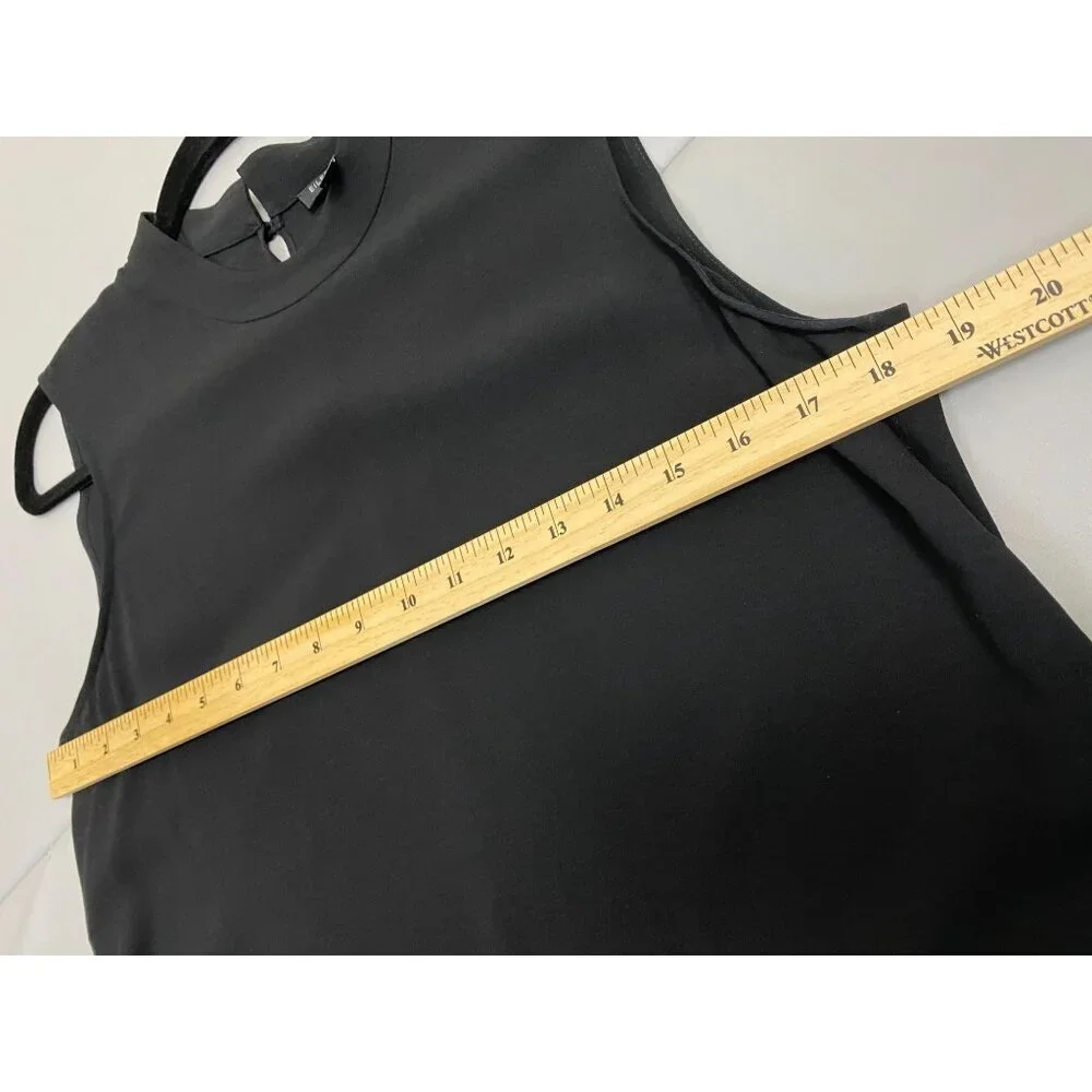EILEEN‎ FISHER Womens Sleeveless tank Top Medium Petite Black career Minimalist